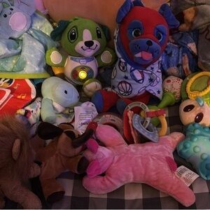 Interactive Plush Puppy Toy - Red and Blue and other toy bundle